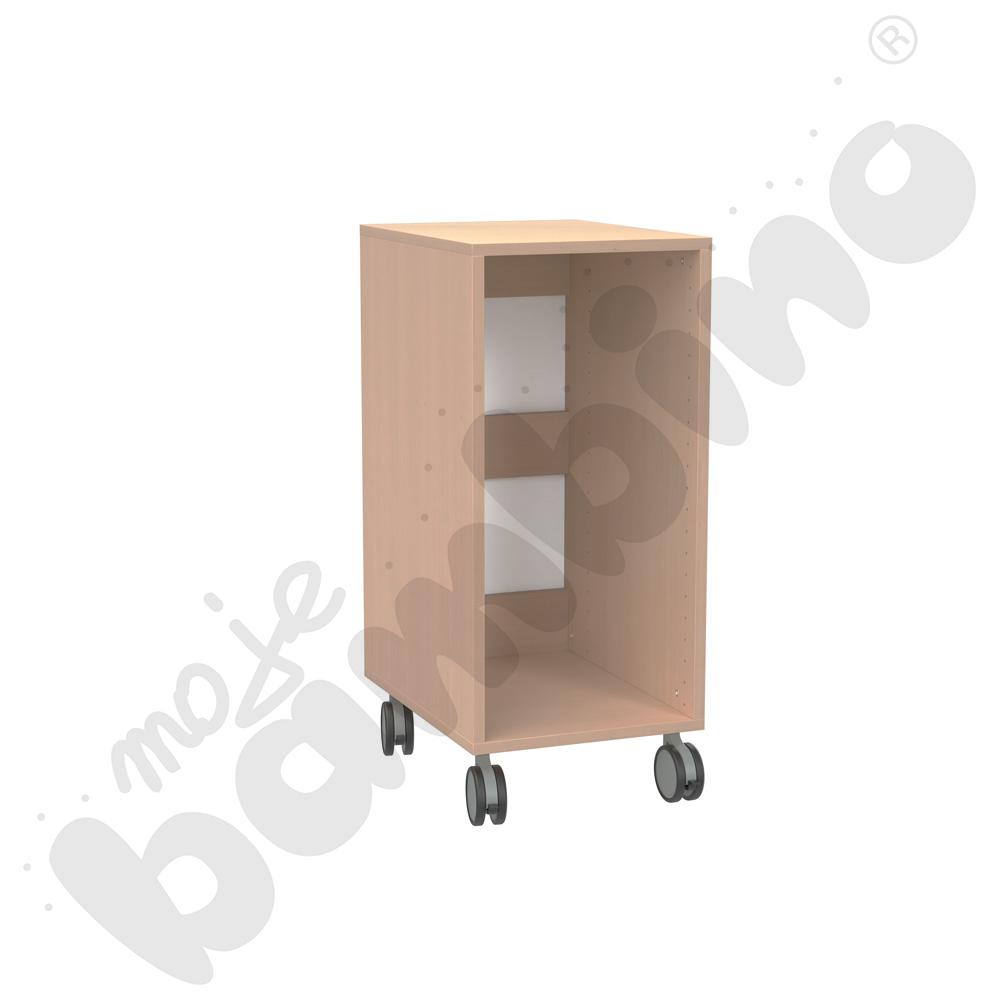 Regał Grande mobilny M na pojemniki - 1 kolumna - klon jasny