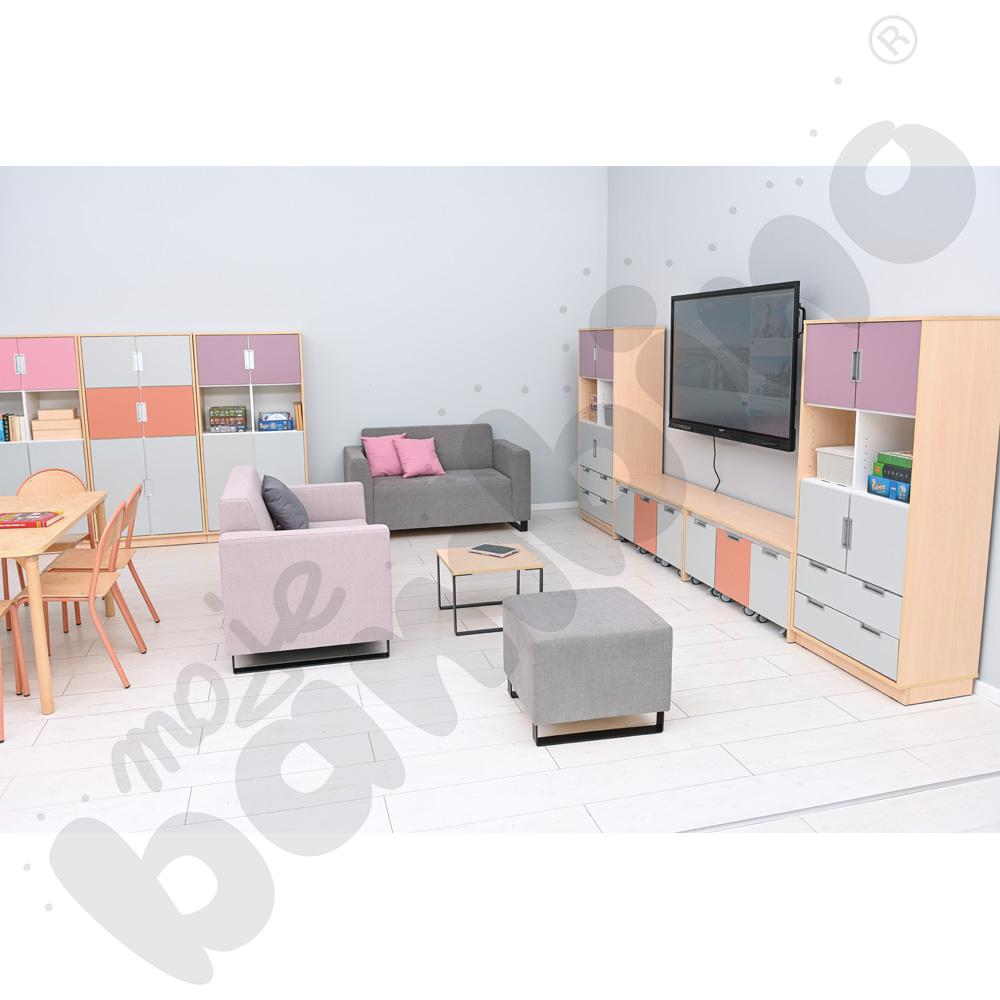 Sofa Universum 2-os. wys. 82 cm, 2 boki niskie, tkanina KG21