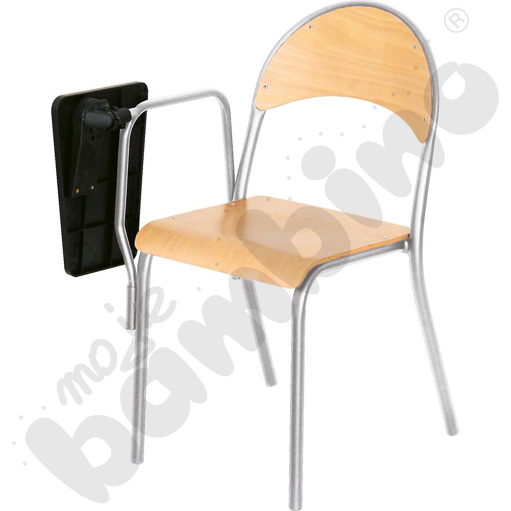 Krzesło P z pulpitem składanym rozm. 6 aluminium