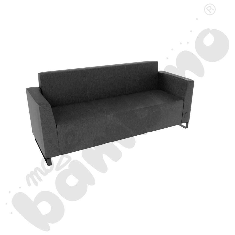 Sofa Universum 3-os. wys. 82 cm, 2 boki niskie, prawy z gniazdkiem elektrycznym i indukcją, tkanina RO41