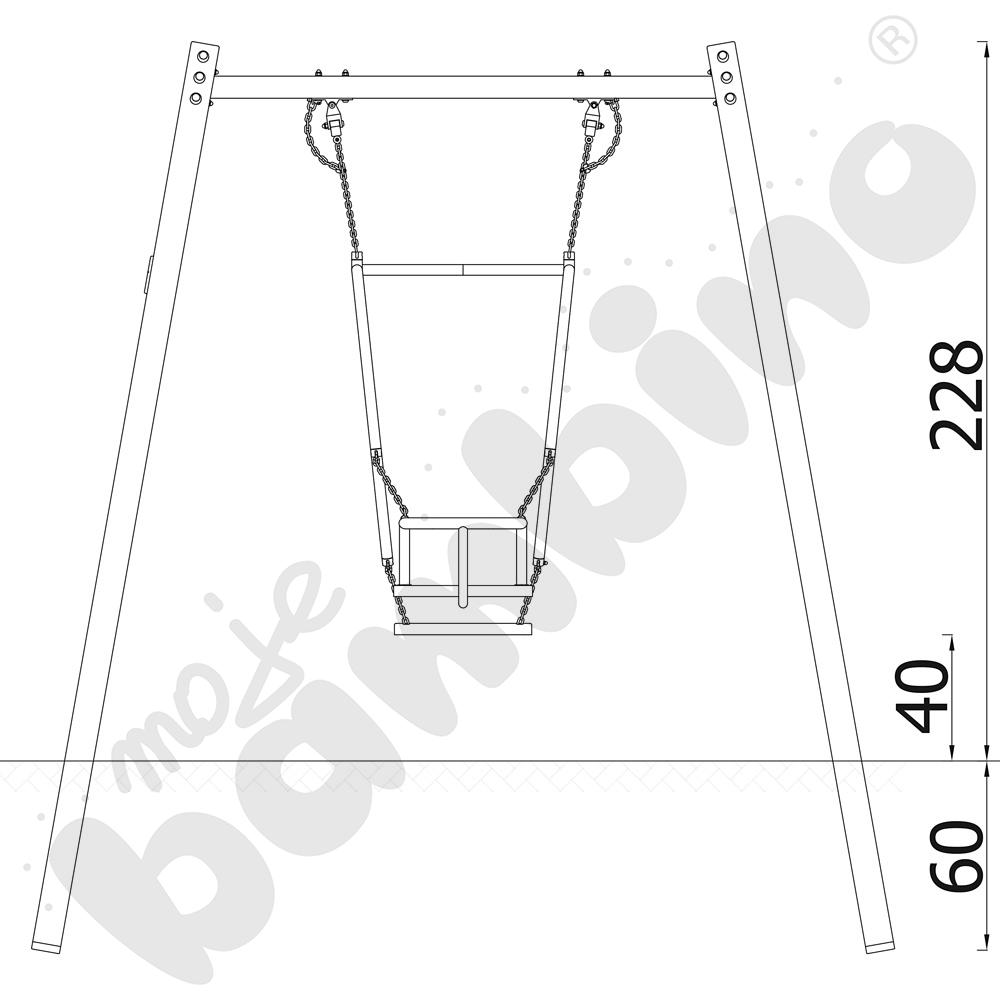 Huśtawka rodzic-dziecko Quadro recykling/ z zawiesiem