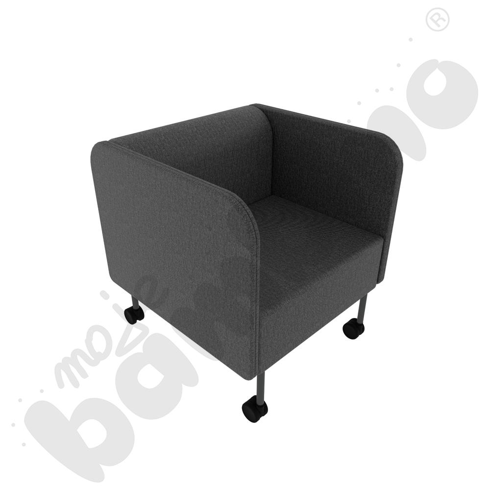 Fotel Versa z kółkami na twardą powierzchnię, stelaż antracytowy, tkanina RO40