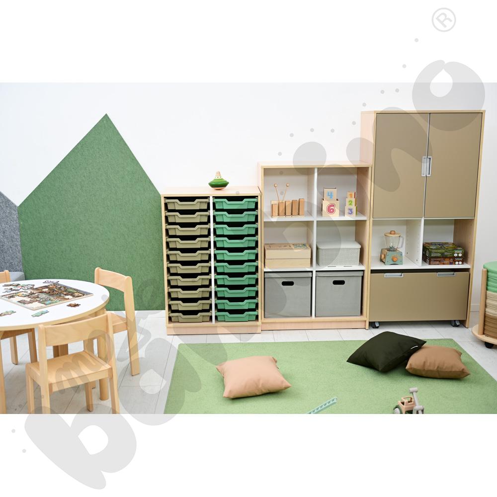 Quadro - szafka M+ na plastikowe pojemniki - z przegrodą, klon jasny Quadro - szafka M+ na plastikowe pojemniki - z przegrodą, klon jasny