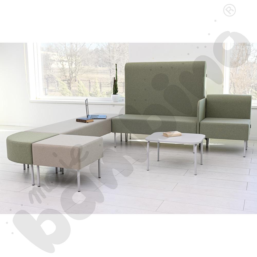 Stolik Versa niski z plastikowymi stopkami, stelaż jasnoszary, blat dąb Stolik Versa niski z plastikowymi stopkami, stelaż jasnoszary, blat dąb