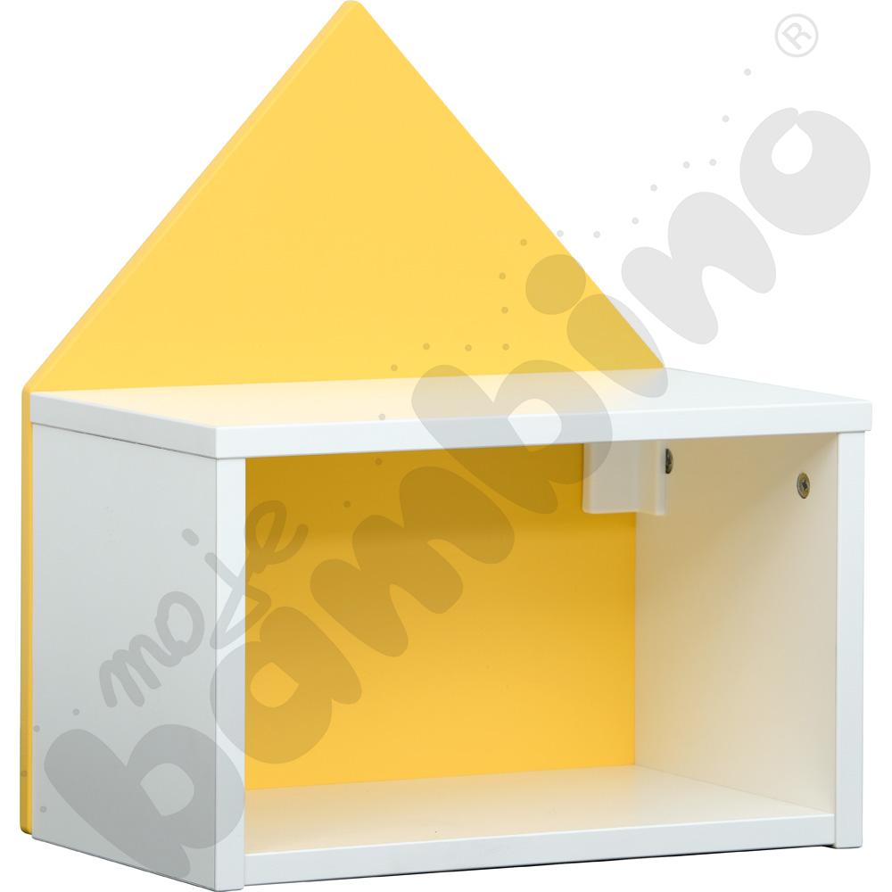 Szafka wisząca Rika - domek Quadro żółty, skrzynia biała