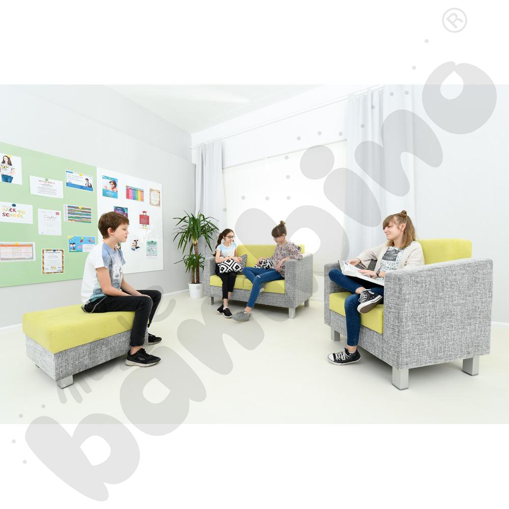 Pufa Relax kwadratowa szaro-zielona - kwadratowe nóżki Pufa Relax kwadratowa szaro-zielona - kwadratowe nóżki