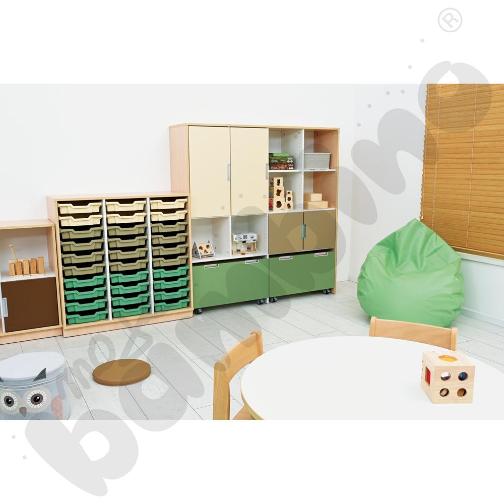 Quadro - szafka M+ na plastikowe pojemniki - z 2 przegrodami, klon jasny Quadro - szafka M+ na plastikowe pojemniki - z 2 przegrodami, klon jasny