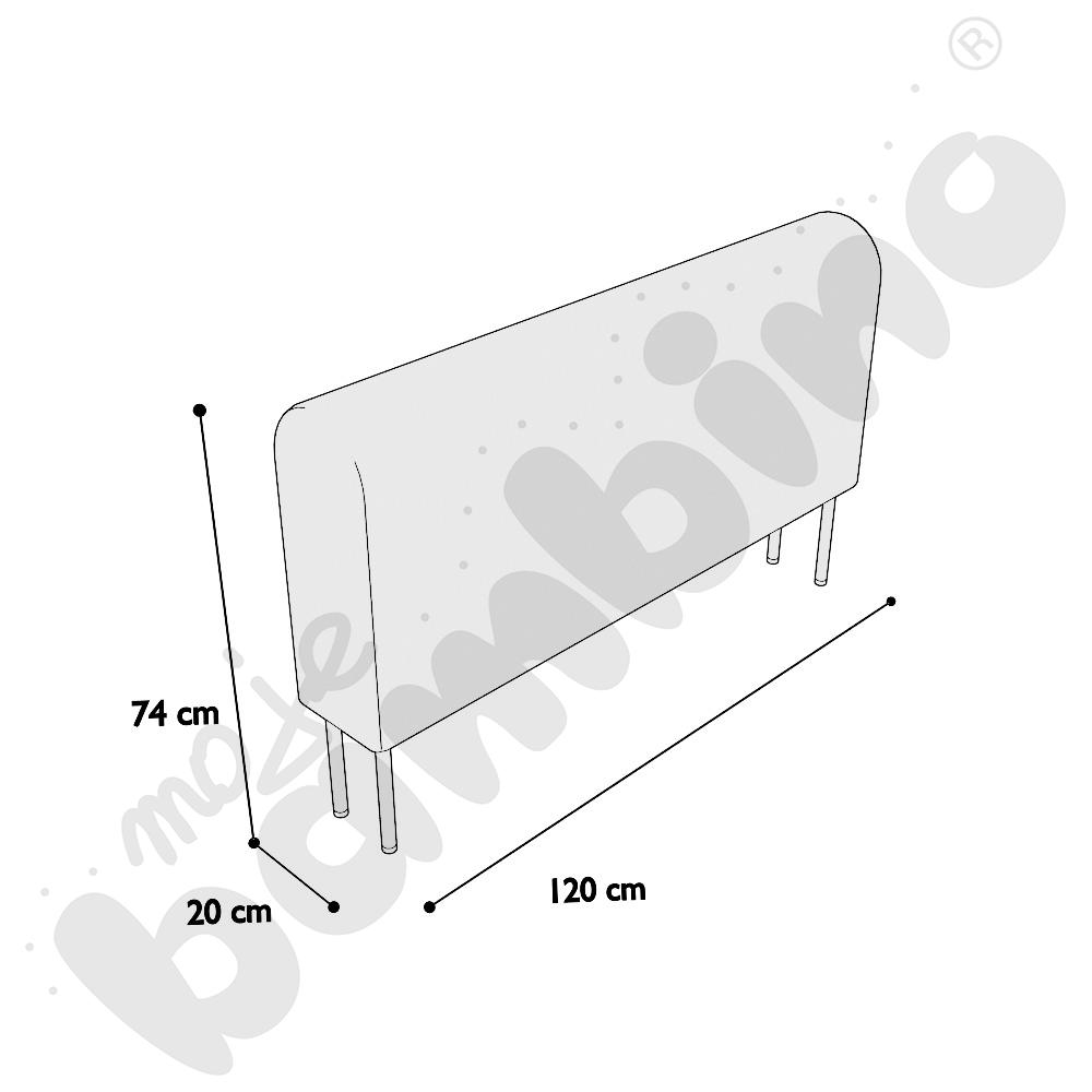 Moduł Versa 120x20x74 cm z filcowymi stopkami, stelaż jasnoszary, tkanina RO36