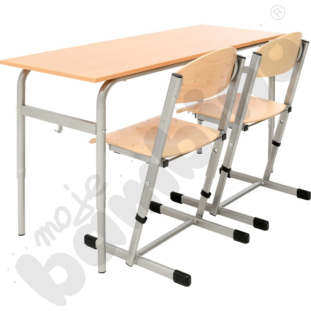 Stół Daniel 2-os. z krzesłami T, rozm. 4-6, aluminium