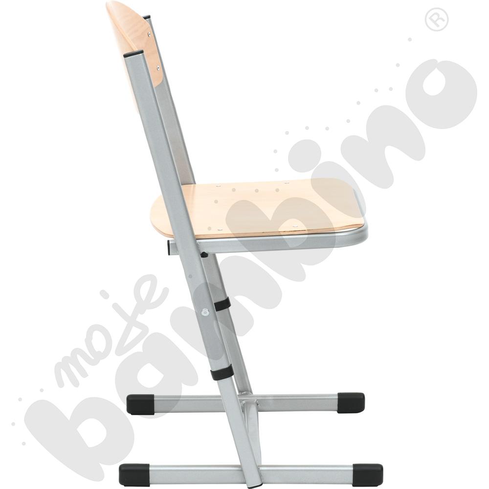 Krzesło T wzmocnione regulowane rozm. 6-7 srebrne
