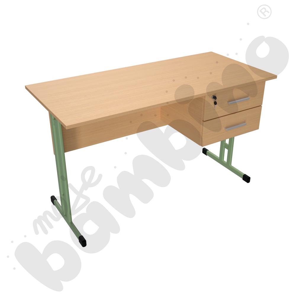 Biurko IN-R buk, stelaż oliwkowy