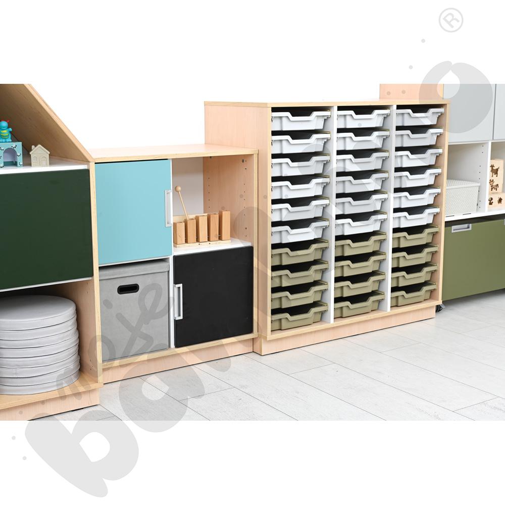 Quadro - szafka M+ na plastikowe pojemniki - z 2 przegrodami, klon jasny Quadro - szafka M+ na plastikowe pojemniki - z 2 przegrodami, klon jasny