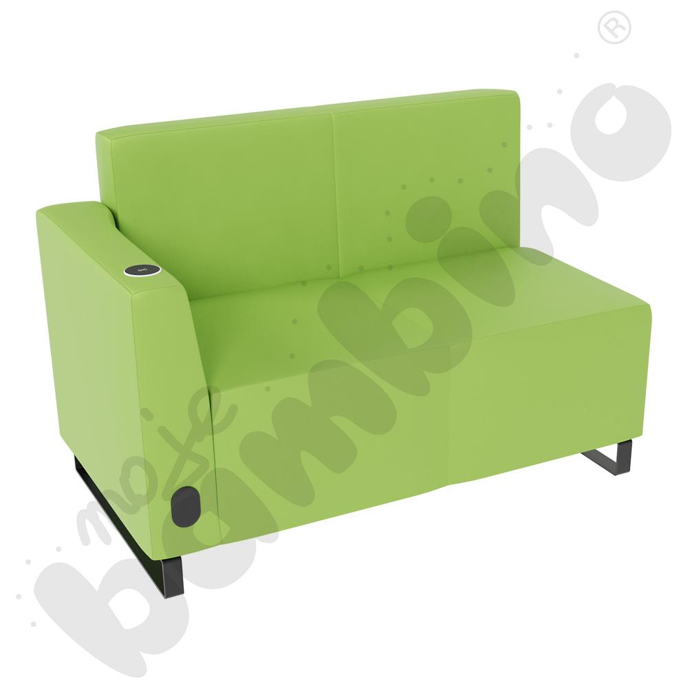 Sofa Universum 2-os. wys. 82 cm, bok niski lewy z gniazdkiem elektrycznym i indukcją, tkanina MT14