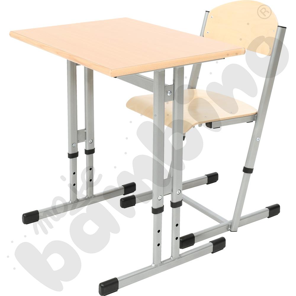 Stół IN-R 1-os. z krzesłem T, rozm. 4-6, aluminium