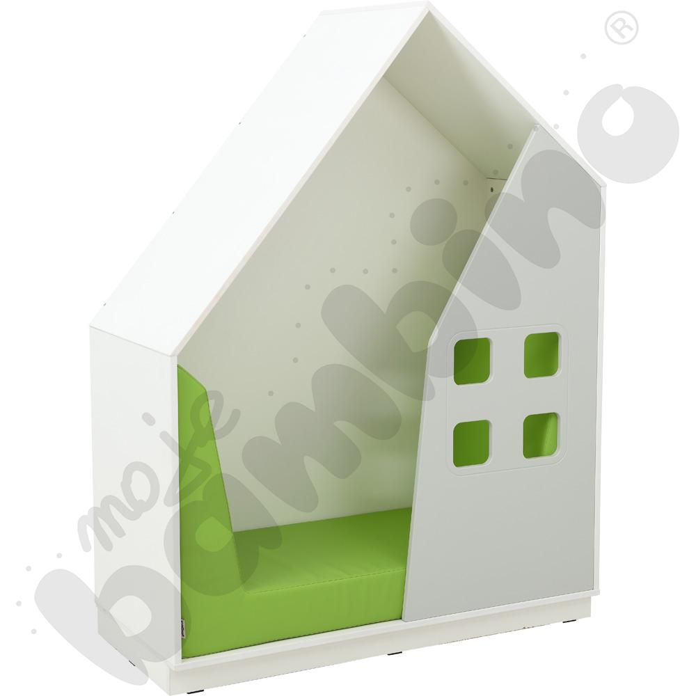 Quadro - szafka-domek, szara, w białej skrzyni