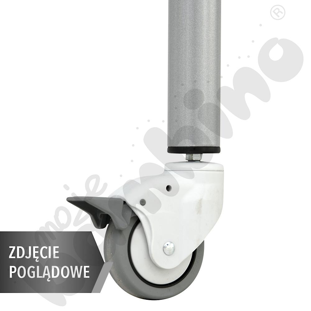 Stół Mila trapezowy 140x70x80x70, zielony, zaokrąglony, rozm.2 z 2 kółkami