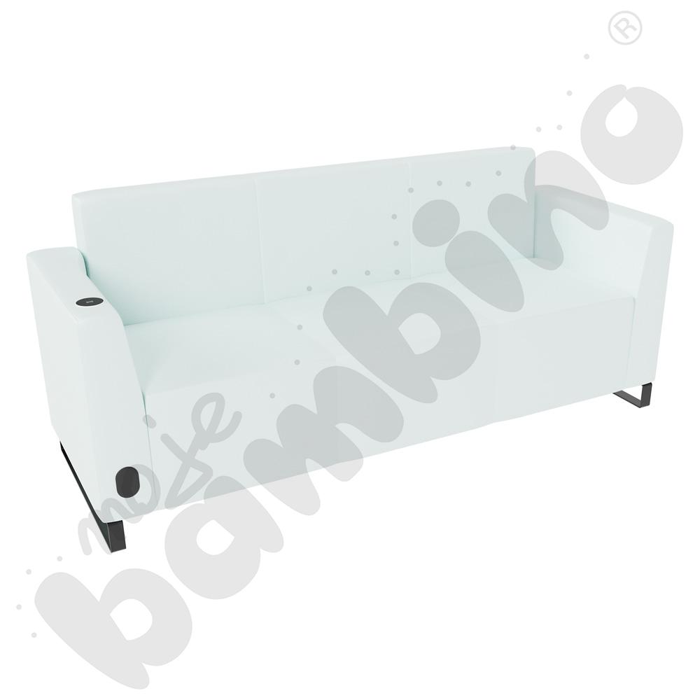 Sofa Universum 3-os. wys. 82 cm, 2 boki niskie, lewy z gniazdkiem elektrycznym i indukcją, tkanina MT13