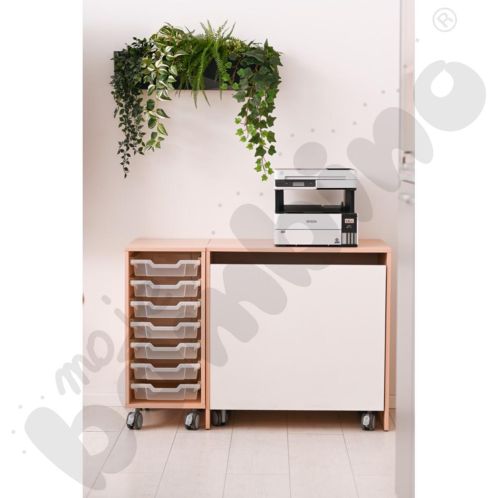 Regał Grande mobilny M na pojemniki - 1 kolumna - klon jasny