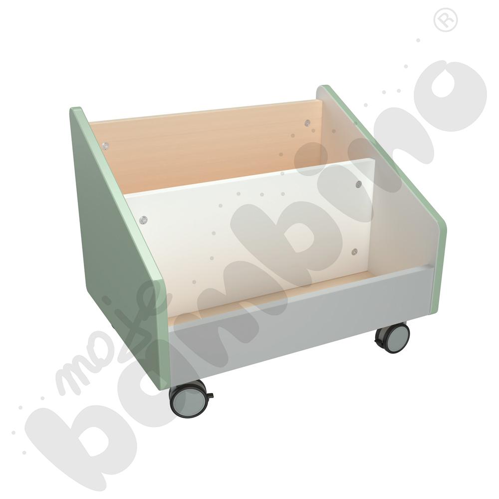 Quadro - pojemnik na kółkach duży, oliwkowy, skrzynia klon jasny