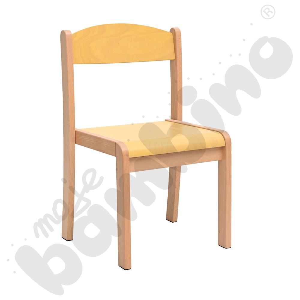 Krzesło Filipek PASTEL ze stopką filcową żółte, rozm. 4