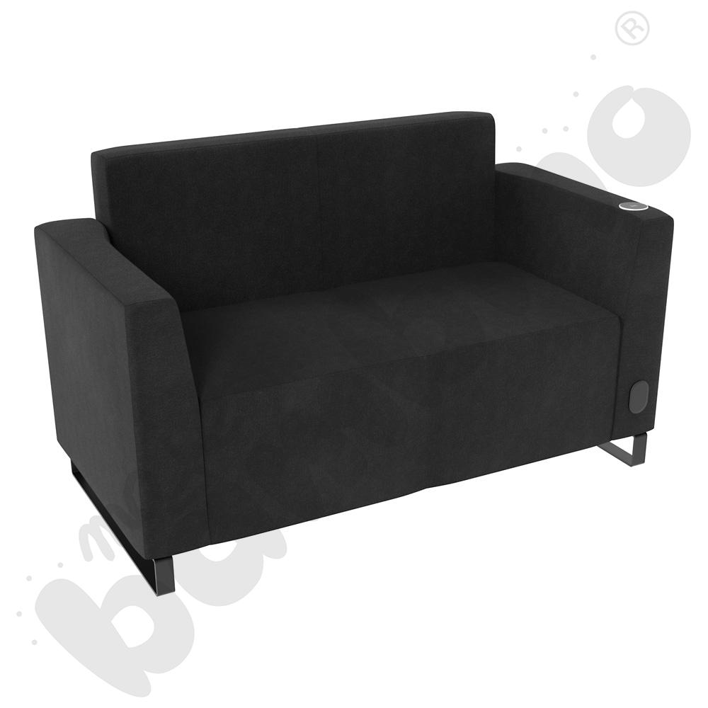 Sofa Universum 2-os. wys. 82 cm, 2 boki niskie, prawy z gniazdkiem elektrycznym i indukcją, tkanina KG38