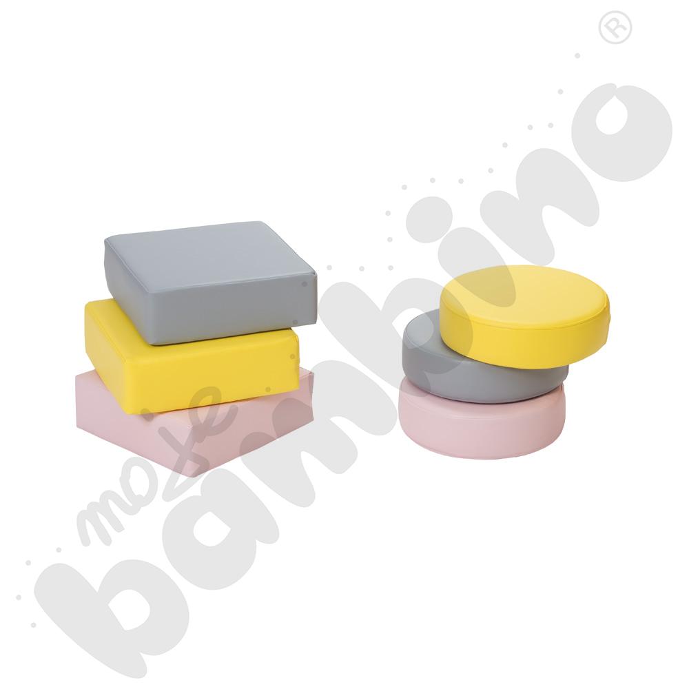 Pufka tęczowa kwadratowa pastelowa cytrynowa Pufka tęczowa kwadratowa pastelowa cytrynowa