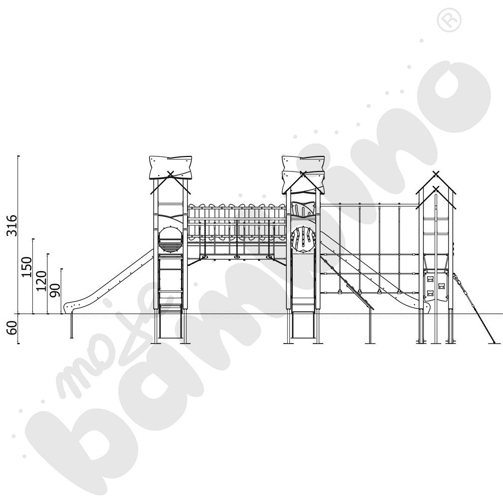 Zestaw Urbi 12, słupy drewniane B