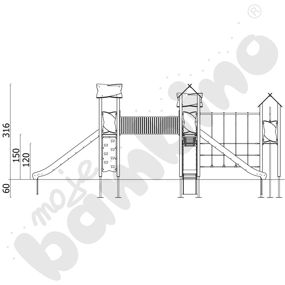 Zestaw Urbi 10, słupy drewniane B