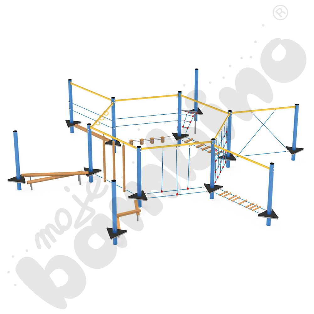 Zestaw Mini park linowy 2, metalowe słupy