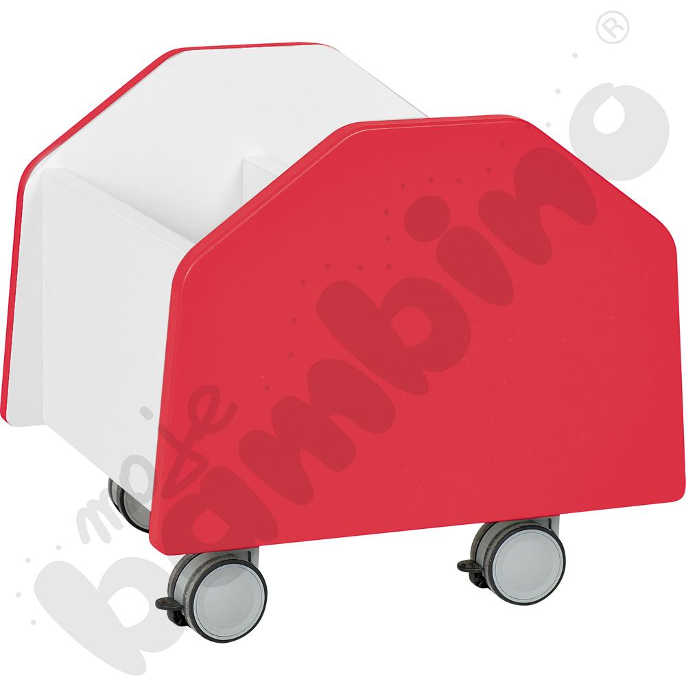 Quadro - pojemnik na kółkach mały, czerwony - biała skrzynia