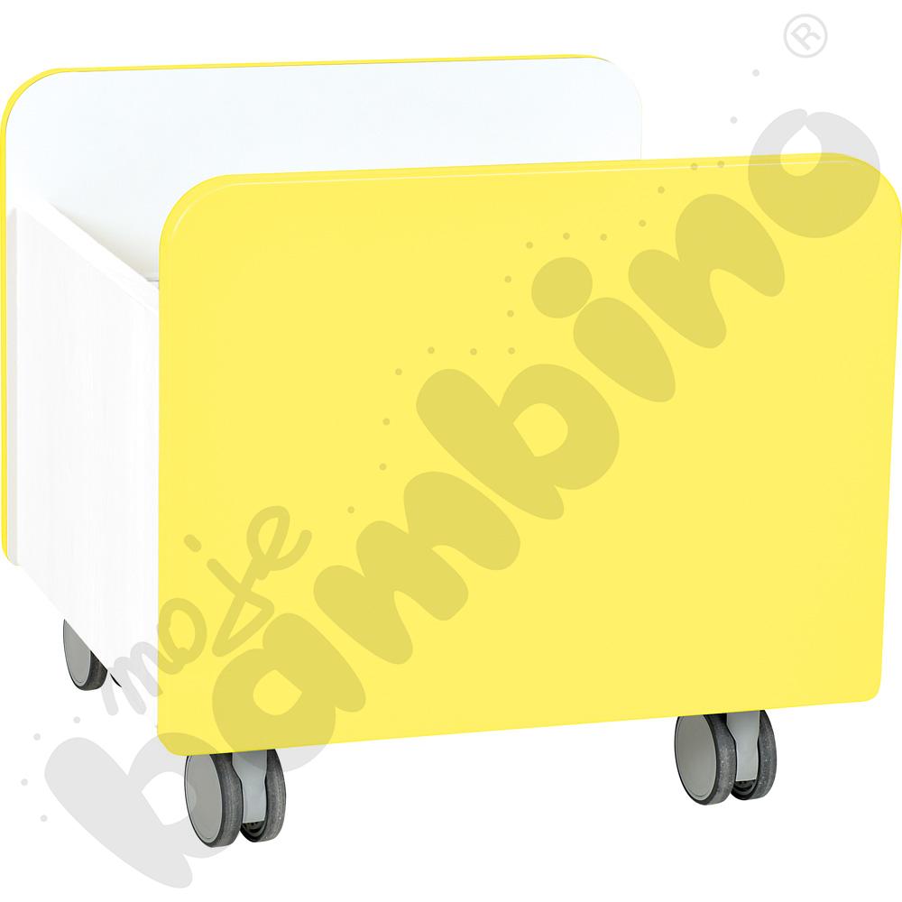 Quadro - pojemnik na kółkach średni, żółty - biała skrzynia