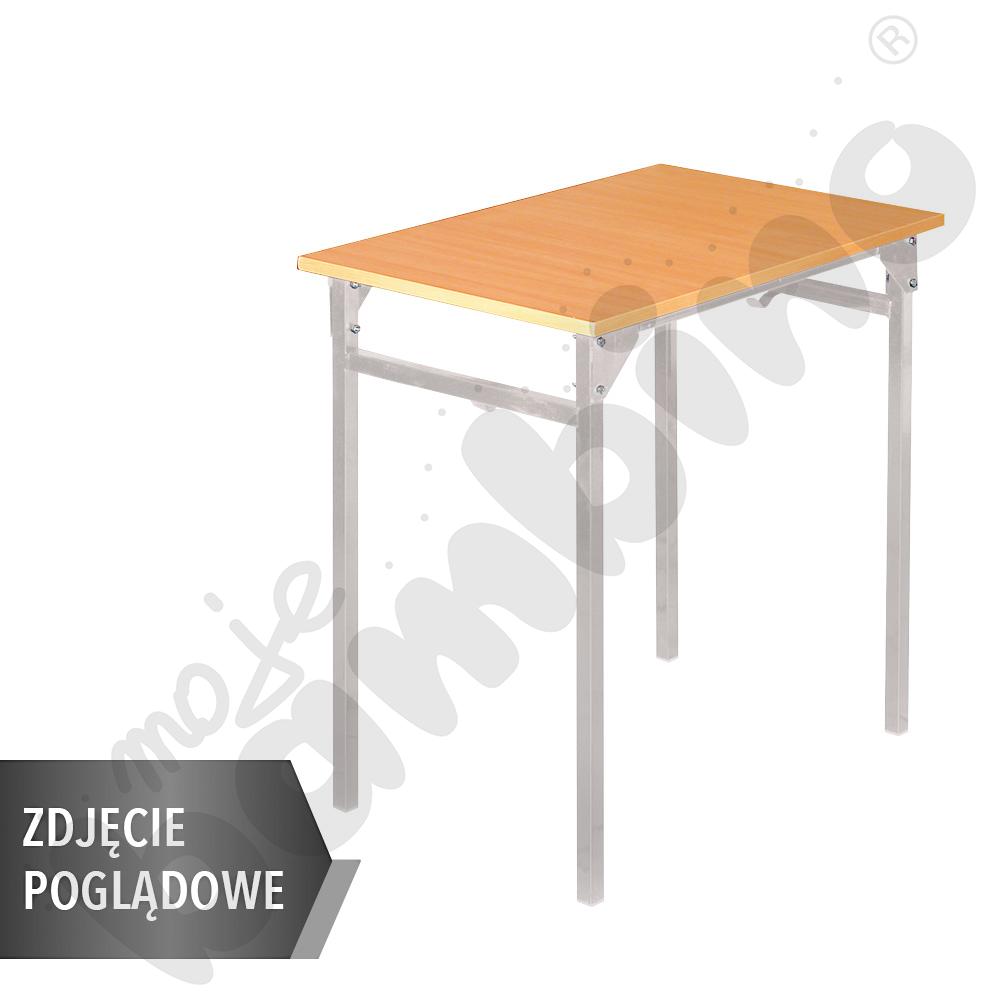 Stół B 66x50 rozm. 6, 1os., stelaż niebieski, stopka plastikowa, blat klon, obrzeże ABS, narożniki proste