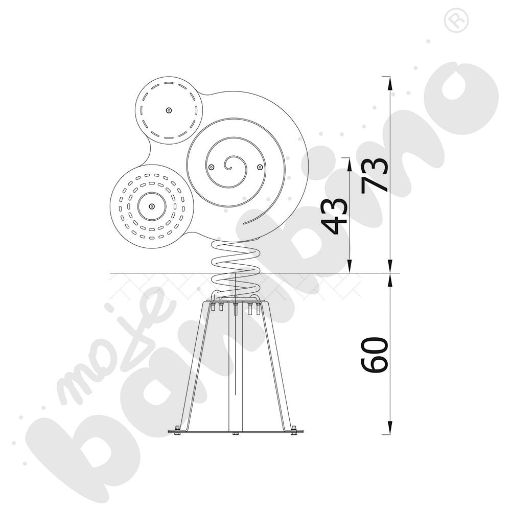 Milo - sprężynowiec 1 na podstawie metalowej