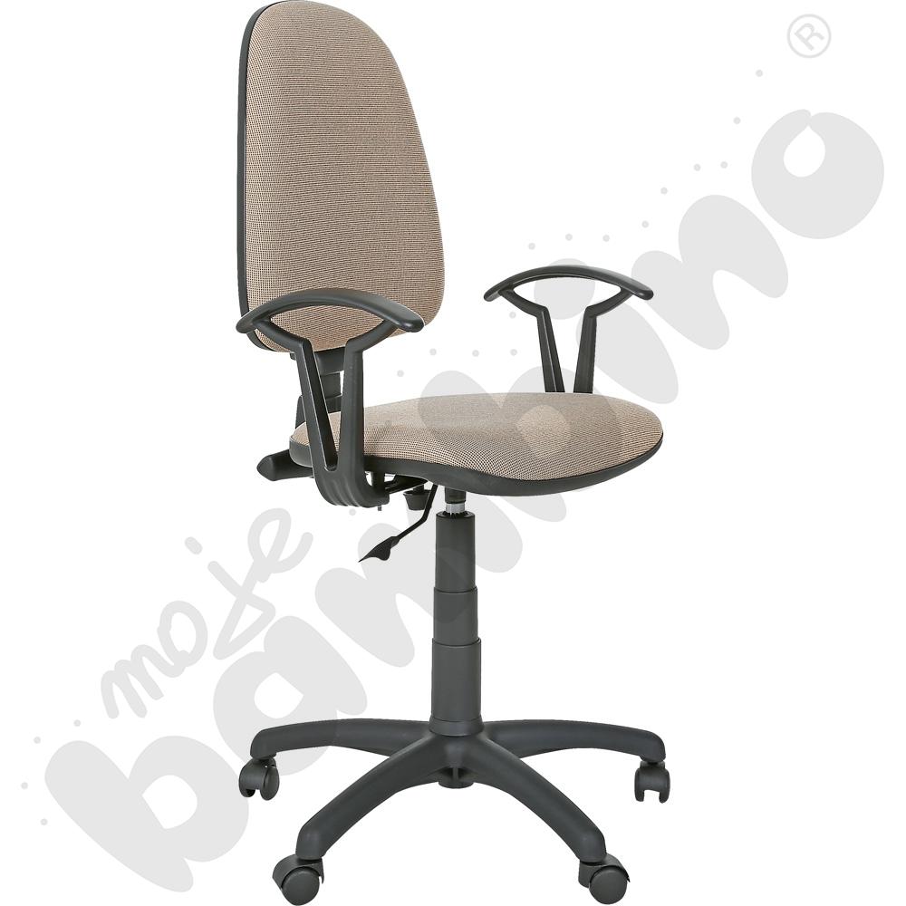 Krzesło obrotowe AKORD czarno-beżowo-brązowe