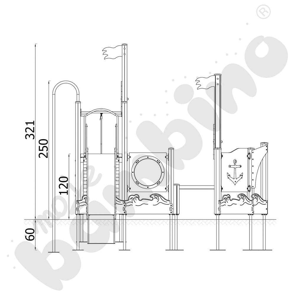 Quadro - zestaw 12466, drewniane słupy