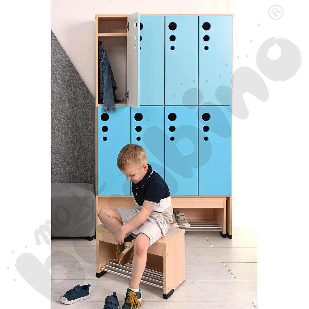 Szatnia Kropla Mini z wysuwanym siedziskiem 8-osobowa - zestaw 1
