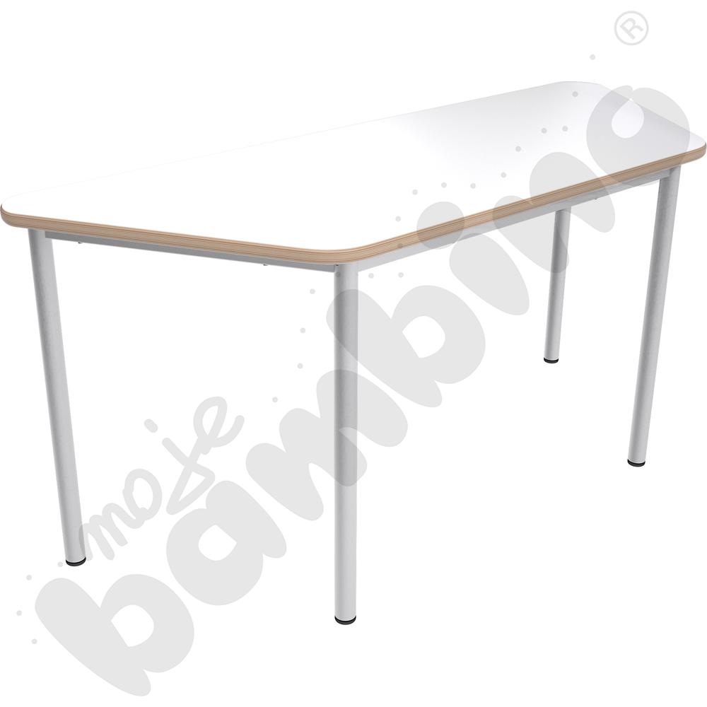 Stół Mila trapezowy 140x70x80x70, blat HPL biały, narożniki zaokrąglone, rozm. 6