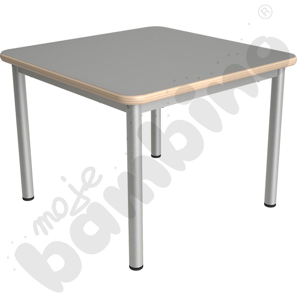 Stół Mila kwadratowy 70x70, HPL - szary, zaokrąglony, rozm. 2