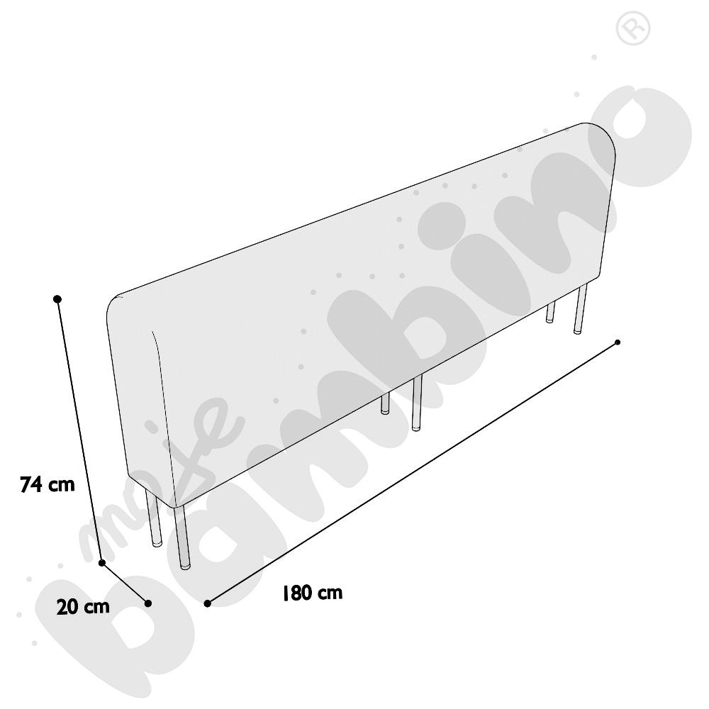 Moduł Versa 180x20x74 cm z filcowymi stopkami, stelaż jasnoszary, tkanina BD13