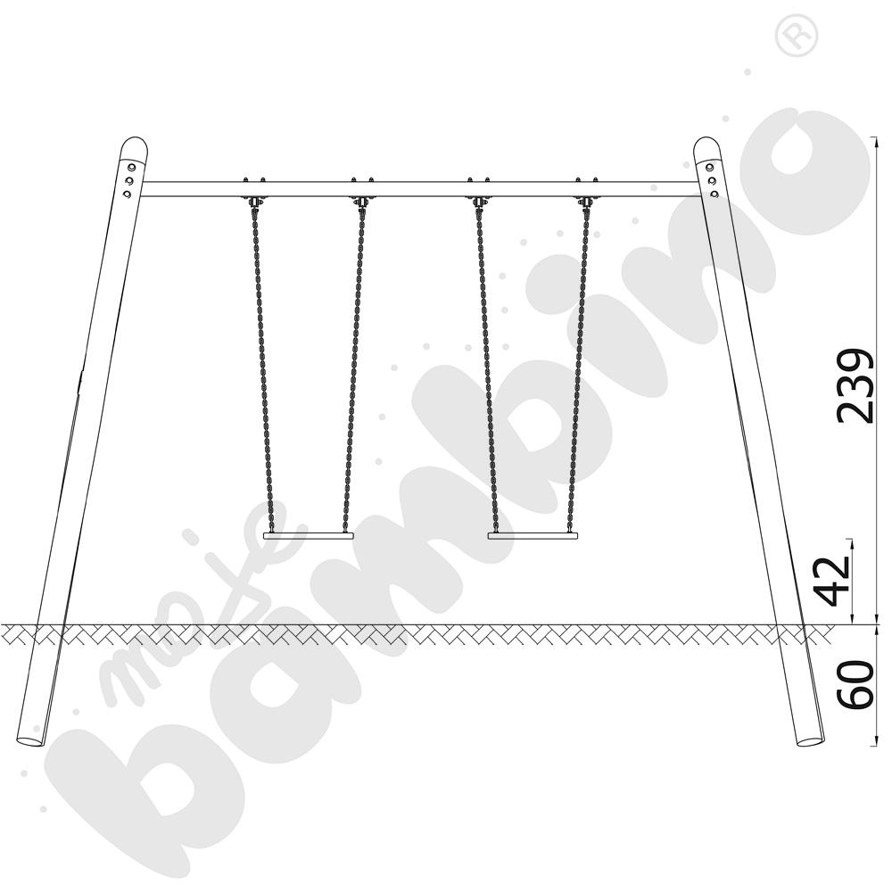 Robinio - stelaż do huśtawki podwójnej