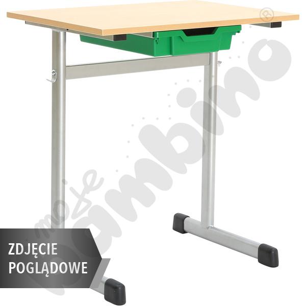 Stół G 70x55 rozm. 3, 1os., stelaż zielony, blat buk, obrzeże ABS, narożniki proste