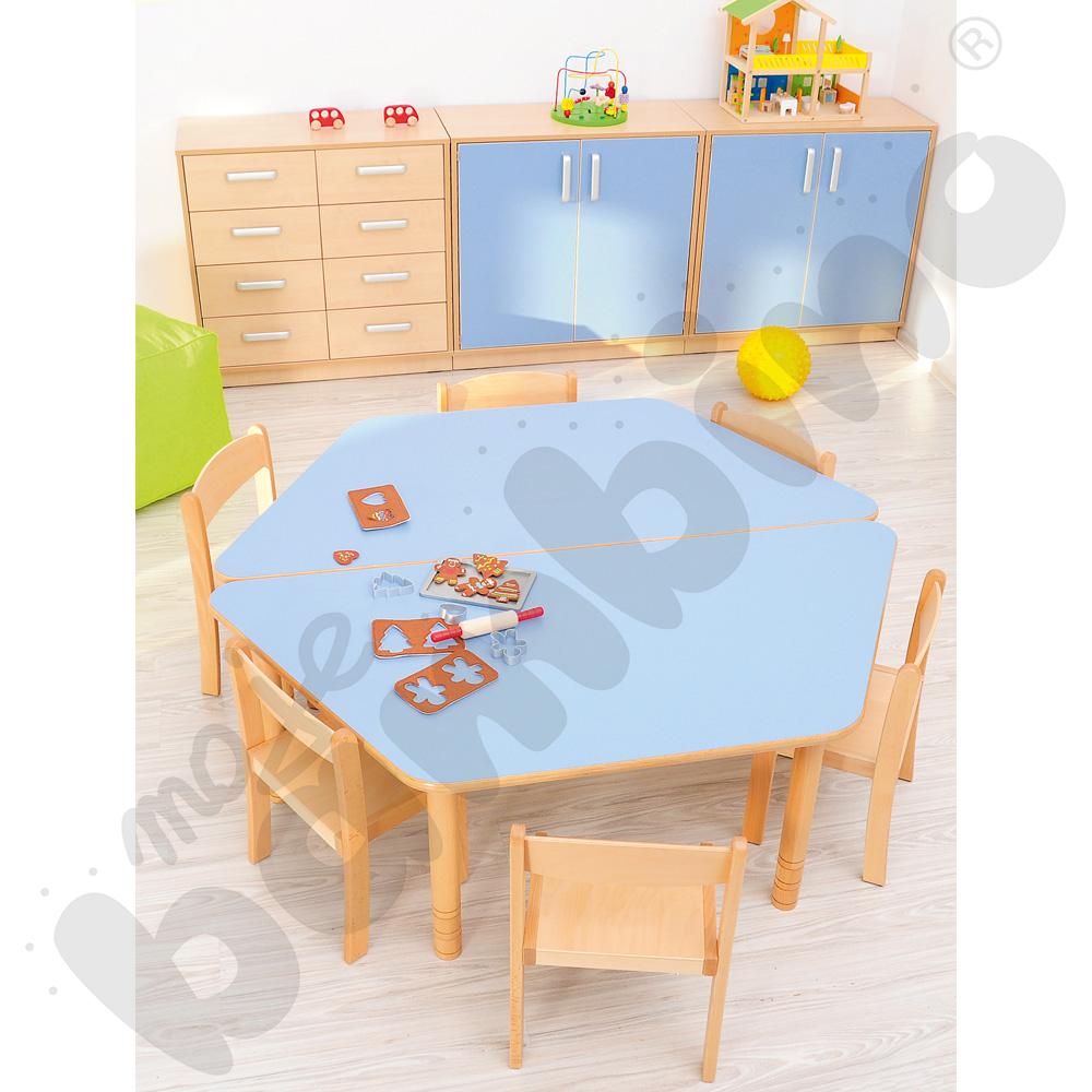 Stół Flexi trapezowy- niebieski