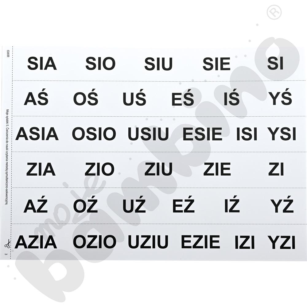 Moje sylabki - wczesna nauka czytania metodą symultaniczno-sekwencyjną. Zestaw 5