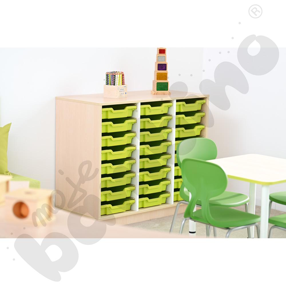 Quadro - szafka M na plastikowe pojemniki - z 2 przegrodami, klon jasny Quadro - szafka M na plastikowe pojemniki - z 2 przegrodami, klon jasny