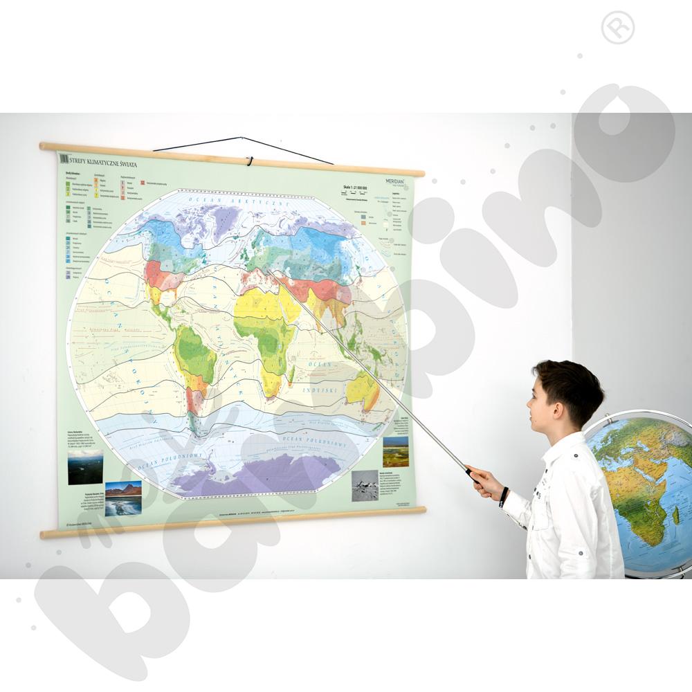 Świat - mapa stref klimatycznych, 160 x 120 cm