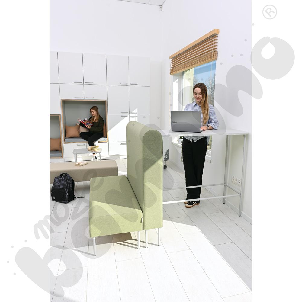 Pufa Versa 120x50 cm z plastikowymi stopkami, stelaż jasnoszary, tkanina RO27 Pufa Versa 120x50 cm z plastikowymi stopkami, stelaż jasnoszary, tkanina RO27