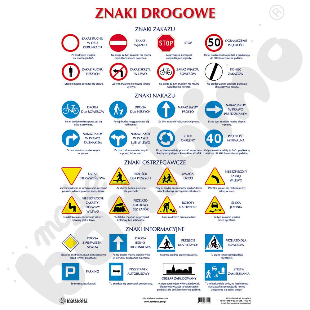 Dwustronna plansza tematyczna - Znaki drogowe, przepisy ruchu drogowego