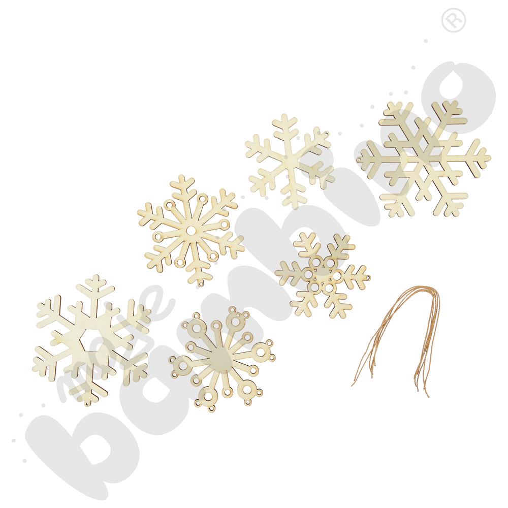 Drewniane zawieszki - płatki śniegu