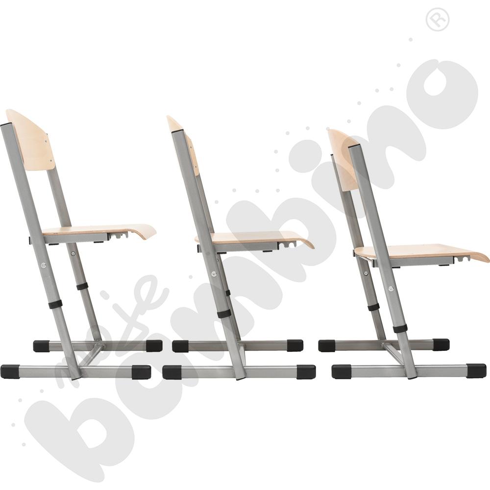 Krzesło T 3 w 1 z regulowaną wysokością rozm. 4-6 aluminium Krzesło T 3 w 1 z regulowaną wysokością rozm. 4-6 aluminium