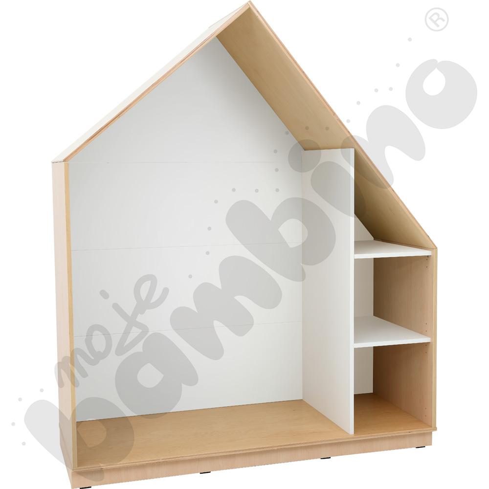 Quadro - szafka-domek z 2 półkami, skrzynia klonowa,biała